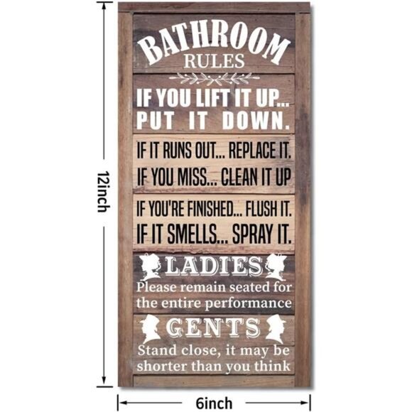 Rustic Bathroom Decor, Western Bathroom Decor, Funny Bathroom Signs Wall Decor - Picture 3 of 6